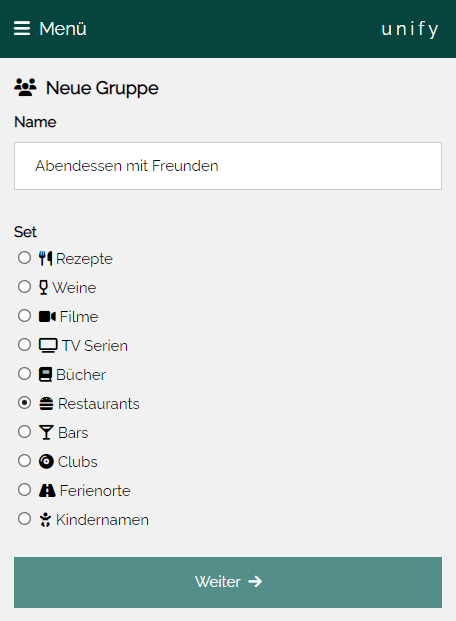 Neue Gruppe erstellen